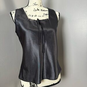 90s Vintage G&O Black Satin Top